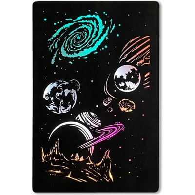 Li-Go "Vesmír" světelný obraz RGB s baterií 60x90cm provedení povrchu: dub
