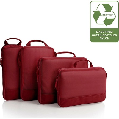 Heys Ecotex Compression Packing Cube 4 Pc Set Red Maple