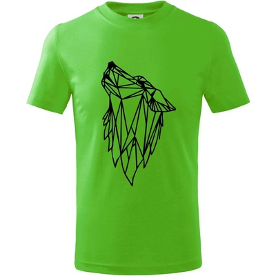 Geometria vlk vyjúci tričko detské Apple Green