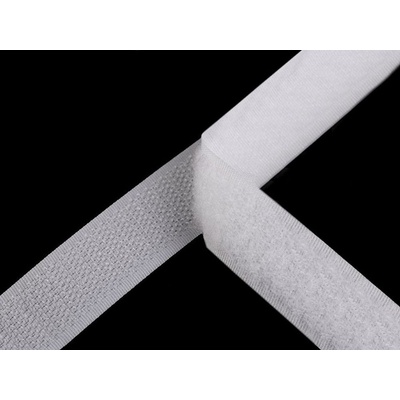 Suchý zip háček + plyš šíře 20 mm bílý metráž