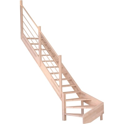 StarWood Schody Mykonos Pro bukové levé 90cm otevřené dřev. design. zábradlí
