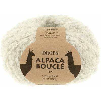 Drops Alpaca Bouclé Mix 8907 svetlo sivá