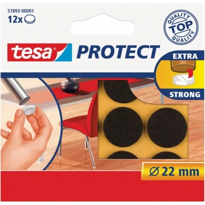 Tesa Ochranné podložky, proti poškriabaniu, 22 mm, Protect hnedá