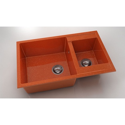 FAT Мивка Vanguard 233, Polymer marble, 19 Сребрист оранж, с включен сифон