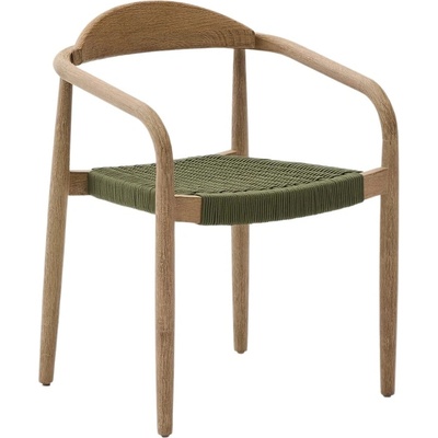 Kave Home Nina Dřevěná se zeleným výpletem