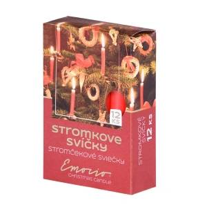 Stromkové Свещички за елха 12 бр. 12x100 червени