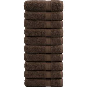 vidaXL Премиум кърпи за ръце SOLUND 10 бр кафяви 50x100 см 600 gsm (137235)