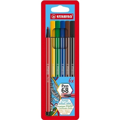 STABILO Pen 68, 6 ks, puzdro