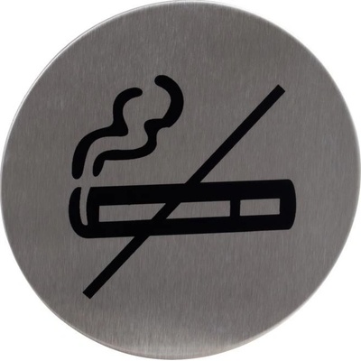 Walteco Symbol "Zákaz kouření", průměr 75mm, nerez, samolepka , 20873