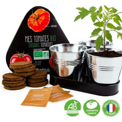 Radis et Capucine Трио саксии от цинк - 3 сорта БИО Домати (036971)