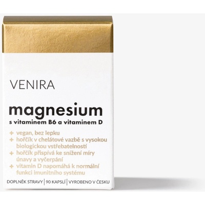 Venira magnesium s vitaminem B6 a vitaminem D 90 kapslí – Hledejceny.cz