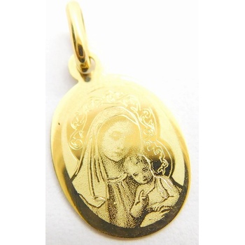 Klenoty Budín Zlatý přívěsek ze žlutého zlata zlatá madonka s dítětem H060