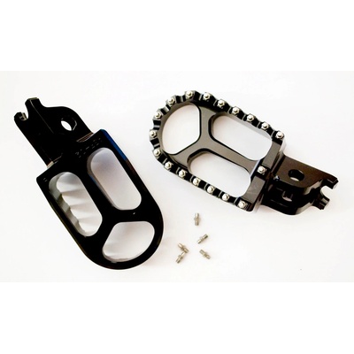 JR stupačky řidiče hliníkové KAWASAKI KXF250 06-14, KXF450 07-14 barva černá (2 kusy)