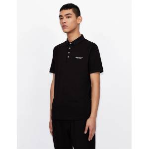 Armani Exchange Блуза с яка Armani Exchange Jersey Cotton Polo Shirt - Black 1200