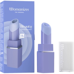 Womanizer Beauty - вибратор за клитор с въздушни вълни във форма на червило (лилав)