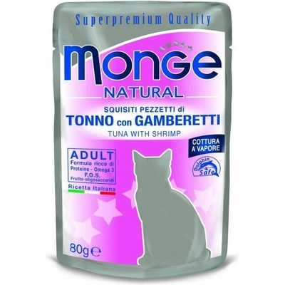 Monge Lechat Natural Tuniak a krevety 80 g