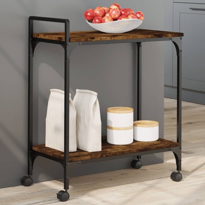 vidaXL Кухненска количка, опушен дъб, 60, 5x31x72, 5 см, инженерно дърво (842368)
