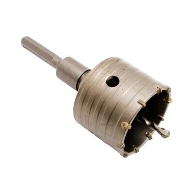 Příklepová vrtací korunka průměr 75mm se stopkou 110mm šestihran