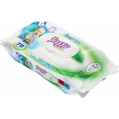 Taffy Ubrousky vlhčené s klipem 72 ks žluté
