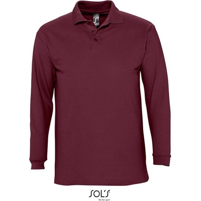 Sol's Winter II Polo s dlhým rukávom červené burg.