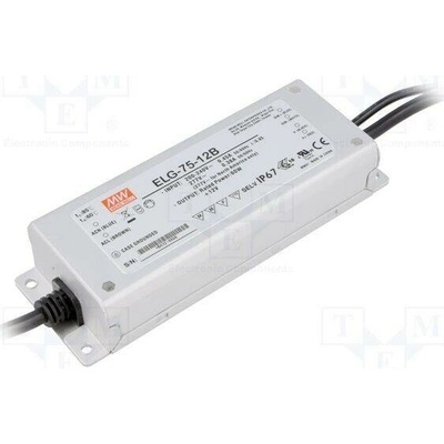 MEAN WELL ELG-75-12B Napájecí zdroj: spínaný; LED; 60W; 12VDC; 5A; 180÷295VAC; IP67; 85%