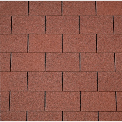 DH Insulation Střešní asfaltový šindel Mida 3TAB obdélník červený 3 m2