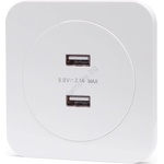Aigostar - USB захранваща розетка с рамка, 2x USB-A, бяла (AI2823)