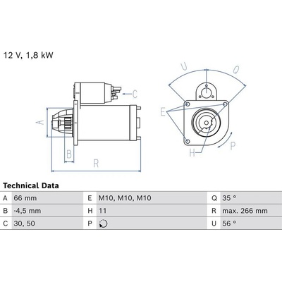 BOSCH 0 986 018 970 Startér (0986018970)
