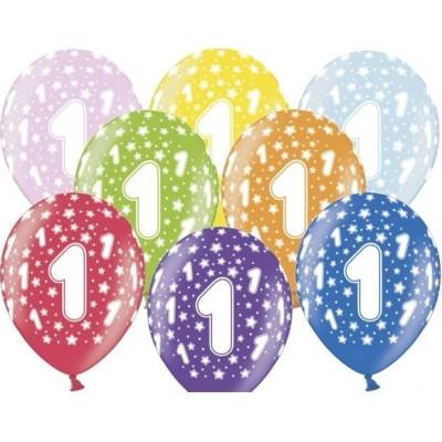 PartyDeco Balónky latexové 1. narozeniny 30 cm