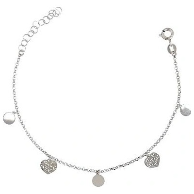 Infinitysilver stříbrný náramek se srdíčky a kolečky C461C32