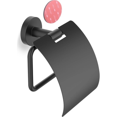 DECOR WALTHER Държач за тоалетна хартия Basic с покривно капаче самозалепващ се монтаж черен мат (0535860)