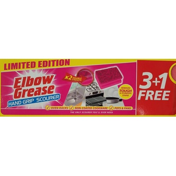 Elbow Grease Pink houbička na nádobí 9,5 x 7 cm 4 ks
