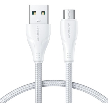 JOYROOM Кабел за бързо зареждане и трансфер на данни Joyroom Surpass Series, USB към micro USB, 2.4A, 0.25m, бял (S-UM018A11) (S-UM018A11W1)