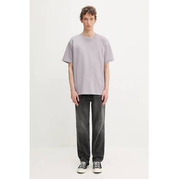 Norse Projects Памучна тениска Norse Projects Norse Standard Heavy Loose T-shirt в лилаво с изчистен дизайн N01.0679. 6017 (N01.0679.6017)