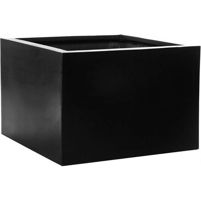 Pottery Pots květináč čtvercový Jumbo middle high L Black Natural Fiberstone 90 x 90 x 60 cm