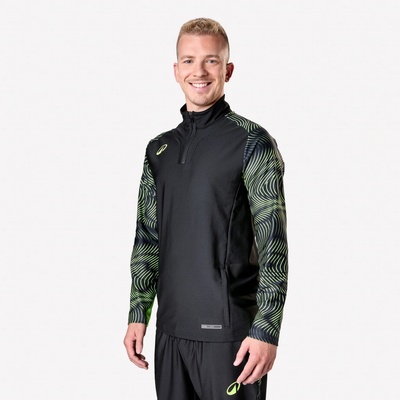 Kipsta futbalová mikina Viralto Wave 1/2 zips čierno-žltá
