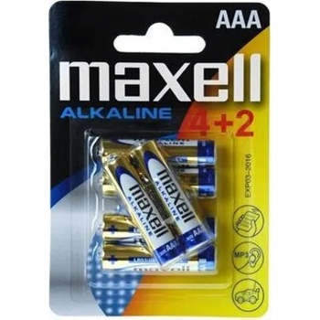 Maxell Алкална батерия MAXELL LR03 AAA 1, 5V - 4+2 бр. в опаковка (ML-BA-LR03-4plus2)