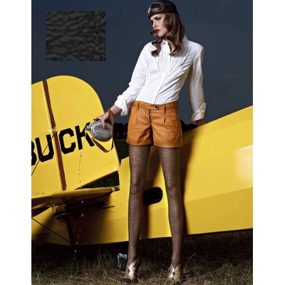 Omsa Fashion punčochové kalhoty ANIMALIER 20 DEN black Černá