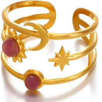 HARAHU Пръстен OB-38886 - Златен / Лилав / 55mm KP38886 (OB-38886)