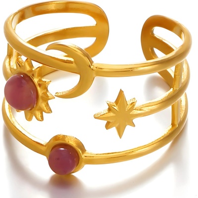 HARAHU Пръстен OB-38886 - Златен / Лилав / 55mm KP38886 (OB-38886)