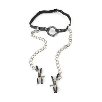 O-ring Gag with Nipple Clamps