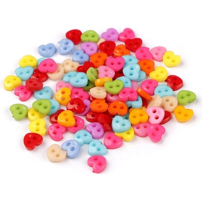 Mini knoflík pro panenky, postavičky Ø6 mm / srdce, hvězda, květ Varianta: 1 mix srdce, Balení: 100 ks