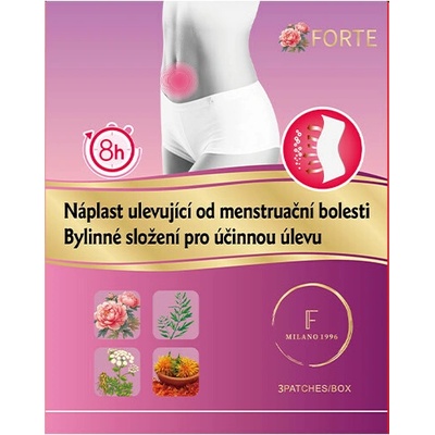 FORTE náplasti proti bolesti pri menštruácii, hrejivé 3ks