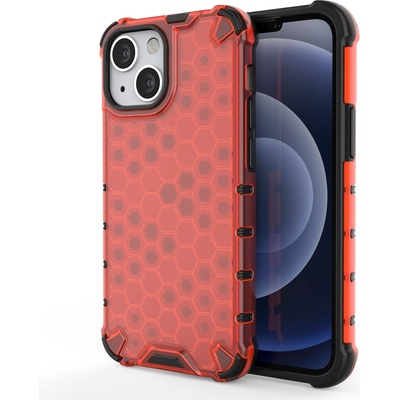 HQWear Удароустойчив кейс от ТРU материал Honeycomb за Apple iPhone 13 Mini, Червен (9145576213414)