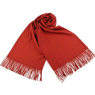 Šál typu pashmina so strapcami 15 červená stredná