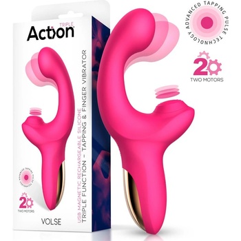 Action Volse Triple Function Tapping & Finger Vibrator Pink