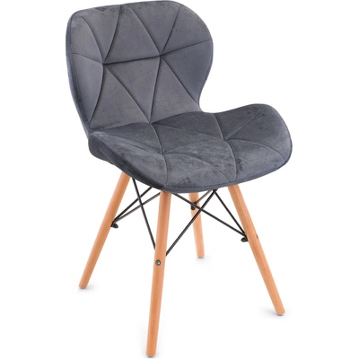 Bestent Трапезен стол кадифе сив moon light (bml-046-v)