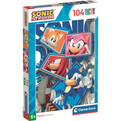 Clementoni Детски пъзел Clementoni от 104 части - Таралежът Соник (25038)