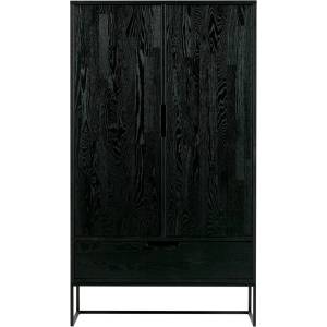 WOOOD Черно шкафче от масивен ясен 85x149 cm Silas - WOOOD (373749-BN)