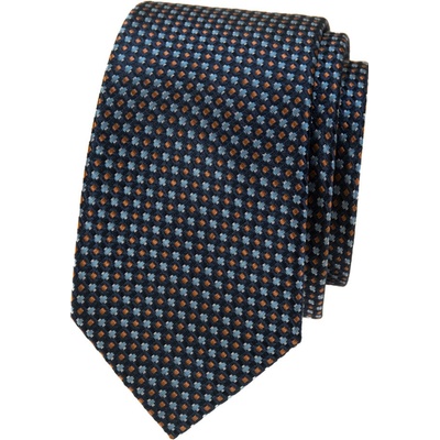 Avantgard Kravata Slim Lux 571-22501 modrá/hnědá